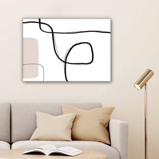 Tableau Peinture Abstrait - Pastel - Minimalisme - 80x60 cm - Décoration murale