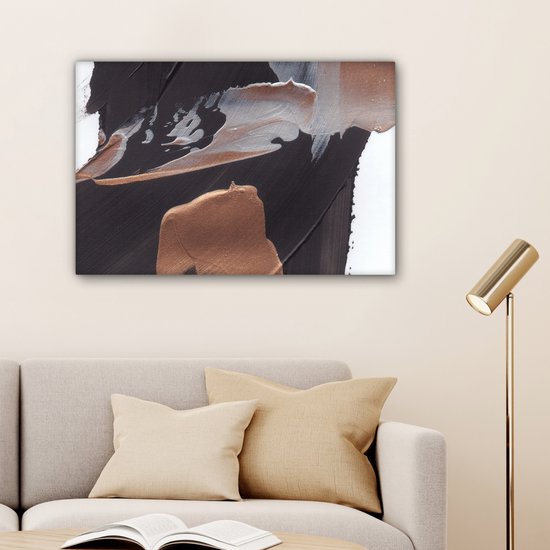 Tableau Peinture Abstrait - Peinture - Or - 180x120 cm - Décoration murale XXL