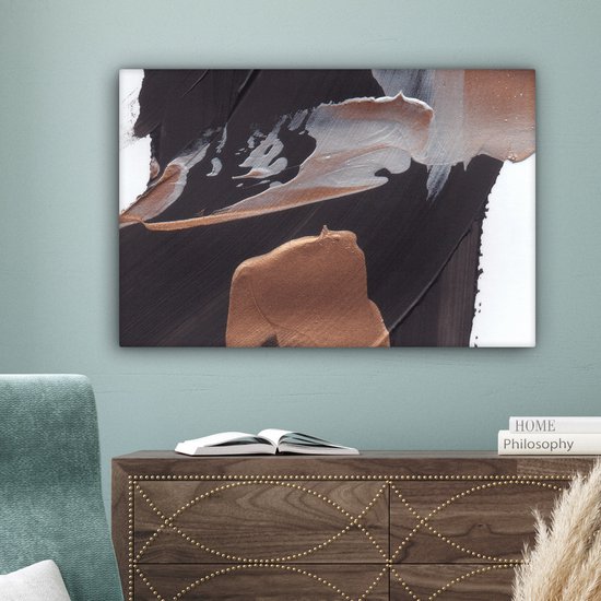 Tableau Peinture Abstrait - Peinture - Or - 180x120 cm - Décoration murale XXL