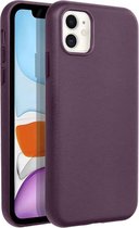 Apple iPhone 14 Pro PU Leer Magsafe Case Elegant Paars Achterkant Hoesje + 2x Gratis Screen Protector