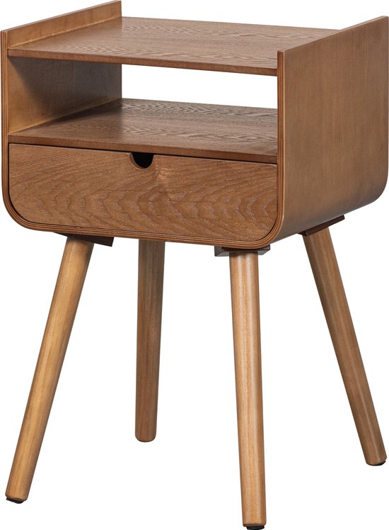 WOOOD Nils Nachtkastje/Bijzettafel - Hout - Naturel - 54x36x30