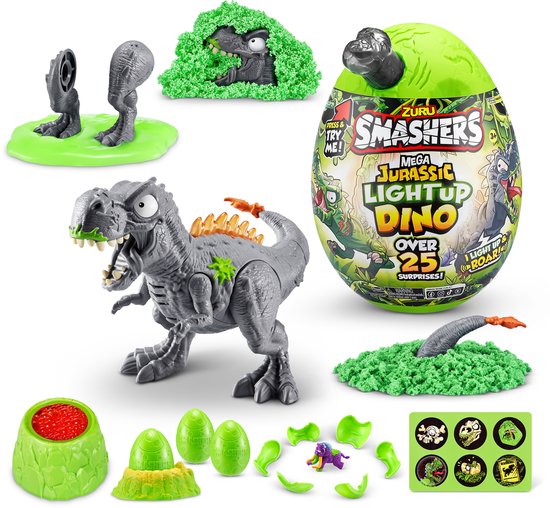 ZURU Smashers Mega Jurassic Light Up Dino Egg Speelfiguur T Rex bol