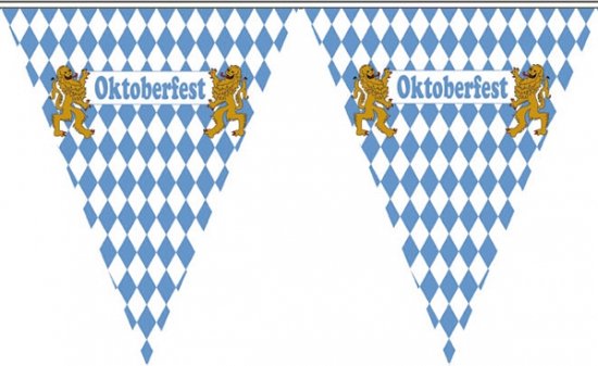 Oktoberfest Vlaggenlijnen Oktoberfest 5 meter - Bierfeest feestartikelen - Versiering decoratie vlaggetjes/slingers