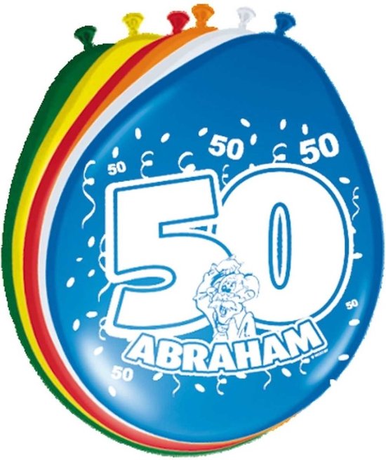 Foto: 8x stuks ballonnen versiering 50 jaar abraham thema feestartikelen 50 geworden