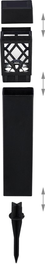 Lampes de jardin solaires Relaxdays - lot de 8 - blanc froid - étanche - capteur crépusculaire - 41x6x6 cm - noir - Pack de 8