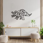 Geometrische Wanddecoratie Dinosaurus - Geometrische Muurdecoratie Dino - Geometrische Triceratops - Muurdecoratie Hout - Wanddecoratie Hout - Muurdecoratie Woonkamer - Wanddecoratie Woonkamer - Wanddecoratie Dieren - 89 x 45.5 cm