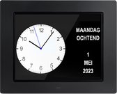 TTD® Dementia Clock XL – Klok avec jour et date – Affichages analogiques et numériques – Groot écran 8 pouces – Wekker – Horloge calendrier pour Personnes âgées et malvoyantes