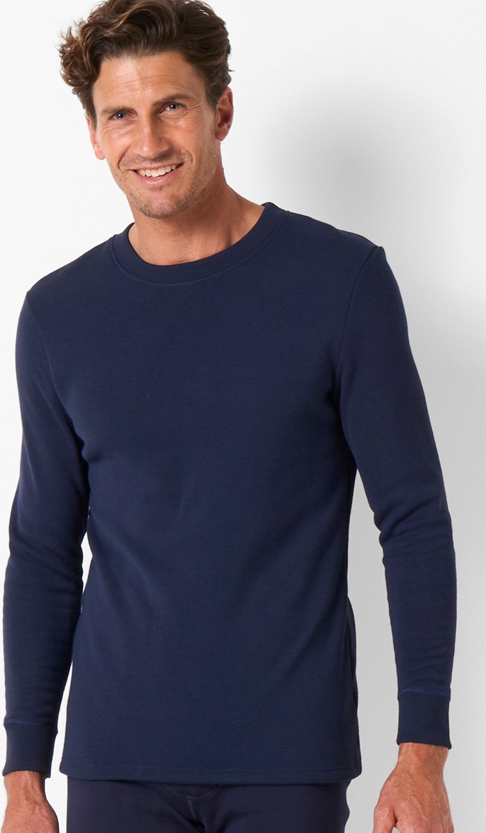 Damart - Thermolactyl T-shirt met lange mouwen, geborstelde fleece - Heren - Blauw - (110-117) XL