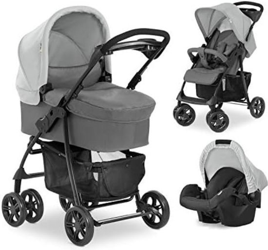 Beberoad Love 3-in-1-Babywagen – Mit Moseskorb, Verstellbarem Griff & Sonnenschutz | Für Neugeborene & Kleinkinder