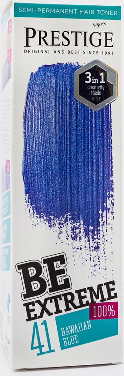 Prestige BeExtreme Hawaiian Blue - Haarverf Blauw - Semi-Permanente Haarkleuring - Zonder Ammoniak/Peroxide/PPD/Parabenen
