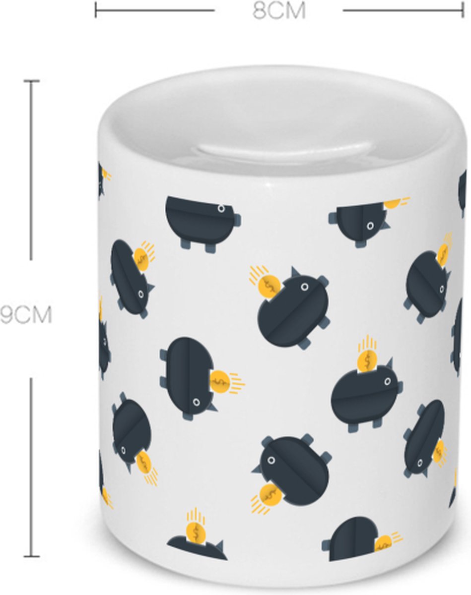 Akyol - zwarte piggy banks Spaarpot - Varken - iemand die van geld houdt - cadeau voor iemand die houdt van geld - verjaardagscadeau - gift - geschenk - 350 ML inhoud