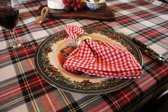 4 Geruit Servetten Kleine ruit rood 40 x 40 (Strijkvrij) - brabantsbont - picknick - gezoomd