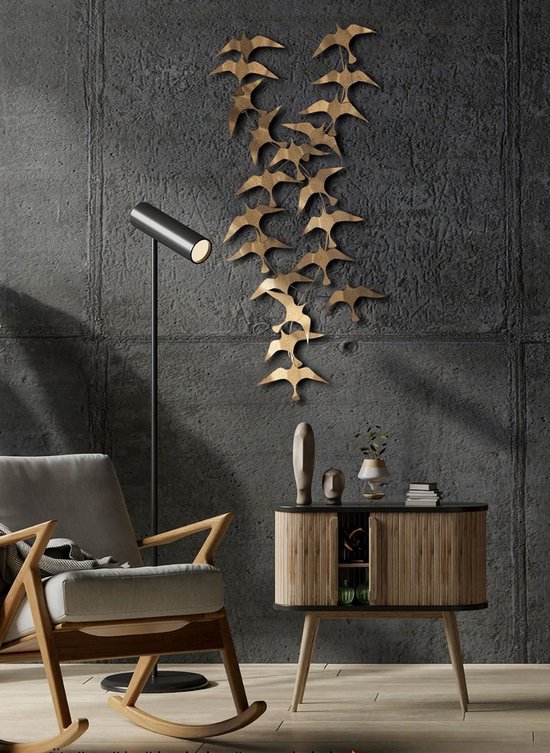 Décoration murale métal - Oiseaux migrateurs - 50x112cm - Accessoires pour la maison - Décoration maison - Décoration murale