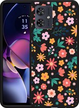 Cazy Case Zwart pour Motorola Moto G54 5G Always avoir des fleurs