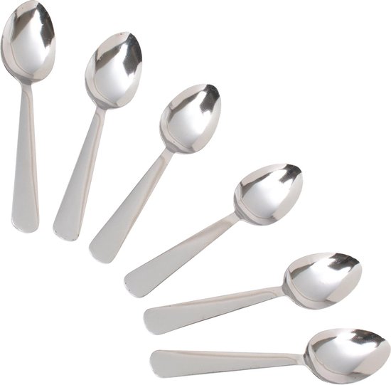 Secret de Gourmet Koffielepels/theelepels - 18 stuks - RVS - 9,5 cm | bol