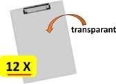 12 x Klembord Office Basics - Acryl - transparant - A4 - 23 x 31cm