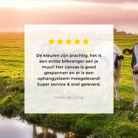 Tableau sur toile Vaches pendant un coucher de soleil - 40x20 cm - Décoration murale Art