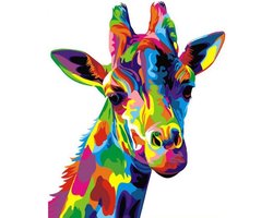 Diamond Painting Giraffe - 20x15cm - Complete Set - Vierkante Diamantjes - Inclusief Tools - Stipco