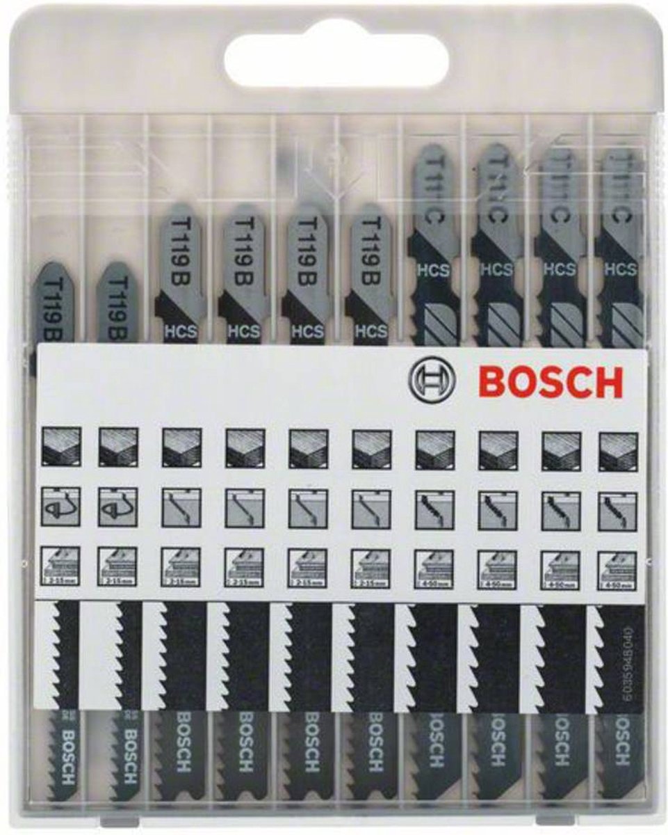 Bosch 10-delige decoupeerzaagbladenset Basic for Wood thumbnail 3
