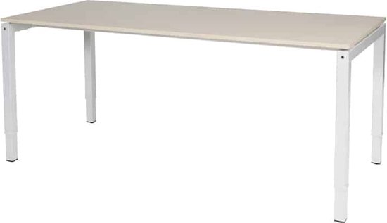 Verstelbaar bureau - Slinger 200x80 Eiken - wit frame