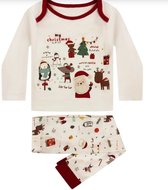 Babyshower - Kraamcadeau - Kerst - baby/peuter - huispak / jogging - 2 delige set - lange mouw - vrolijke kerstprint - unisex - maat 92/98 (2-3 jaar)