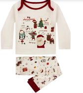 Babyshower - Kraamcadeau - Kerst - baby/peuter - huispak / jogging - 2 delige set - lange mouw - vrolijke kerstprint - unisex - maat 86/92 (18-24mnd)