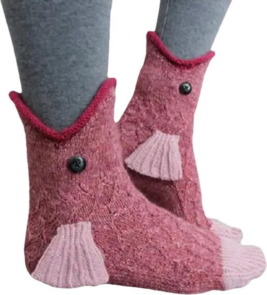 Grappige set sokken - Vis - Dieren - Bijten - Goede kwaliteit - One size - Warm - Kousen