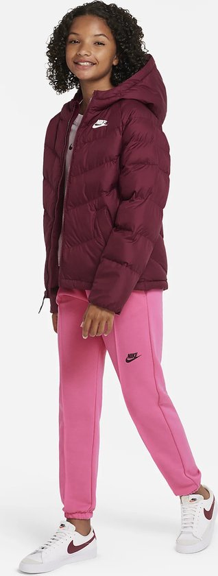 Nike Sportswear Synthetic Jas - Maat 158-170 - Kinder Jas - Bordeauxrood