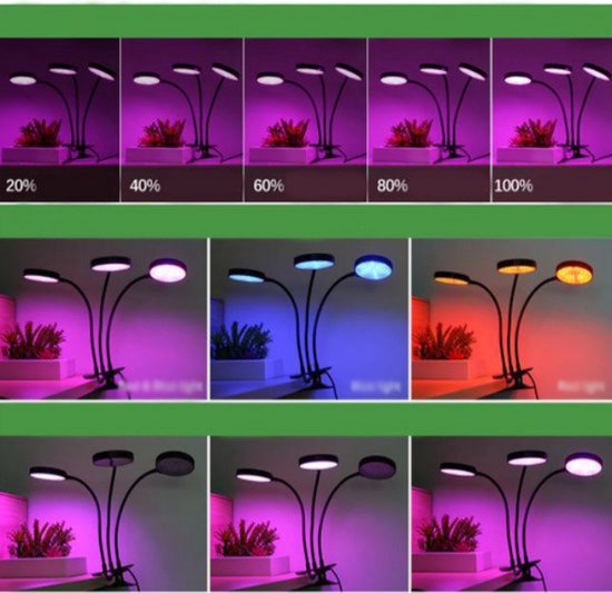 Velox Led Velox Kweeklamp LED - Groeilamp Rond - Verstelbare Knijplamp - 3 in 1 ...
