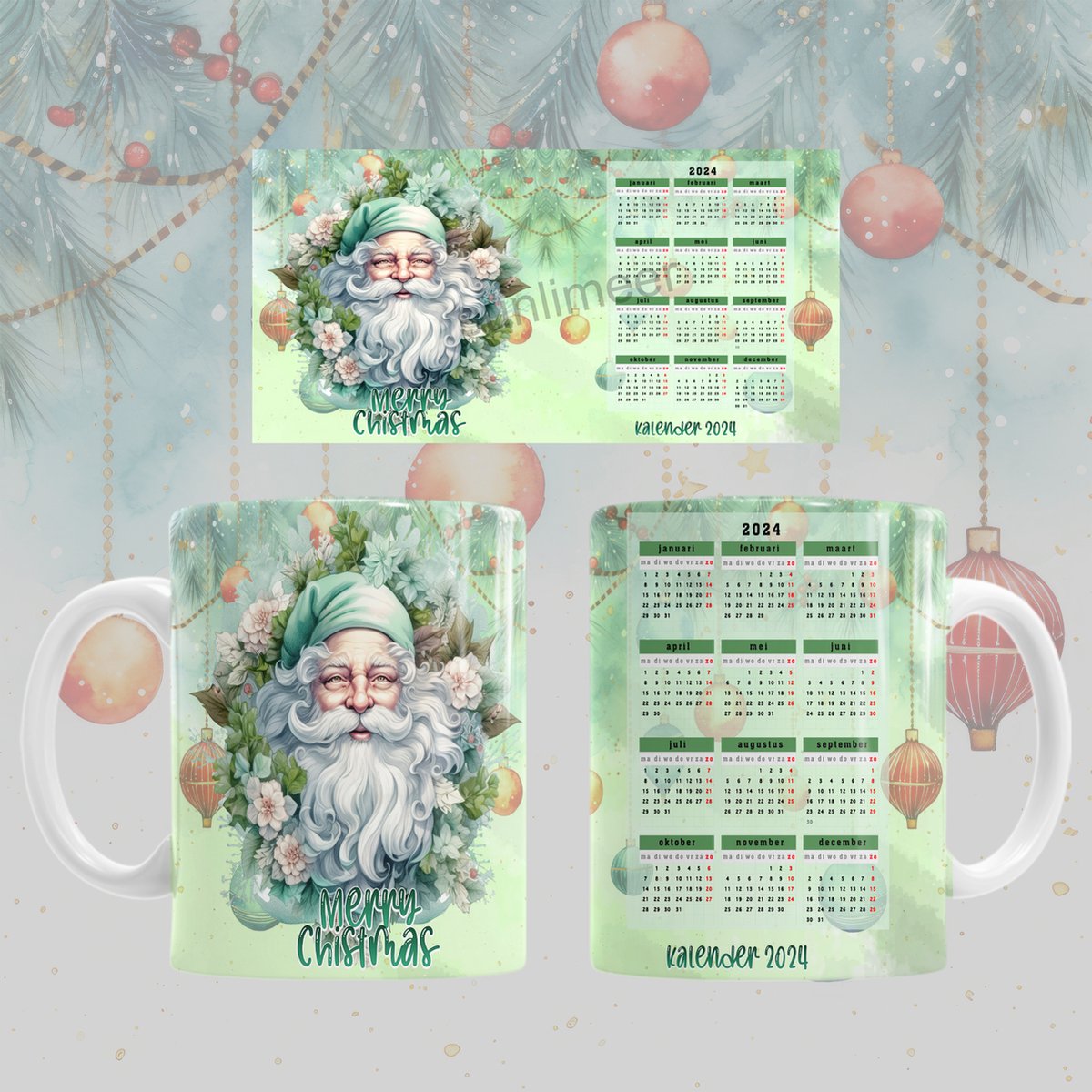 Mok Merry christmas / Vrolijk kerstfeest met de jaarkalender 2024!