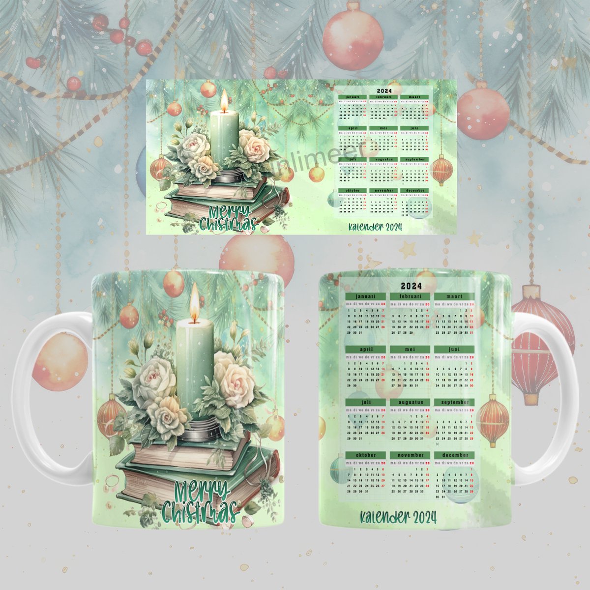 Mok Merry christmas / Vrolijk kerstfeest met de jaarkalender 2024!