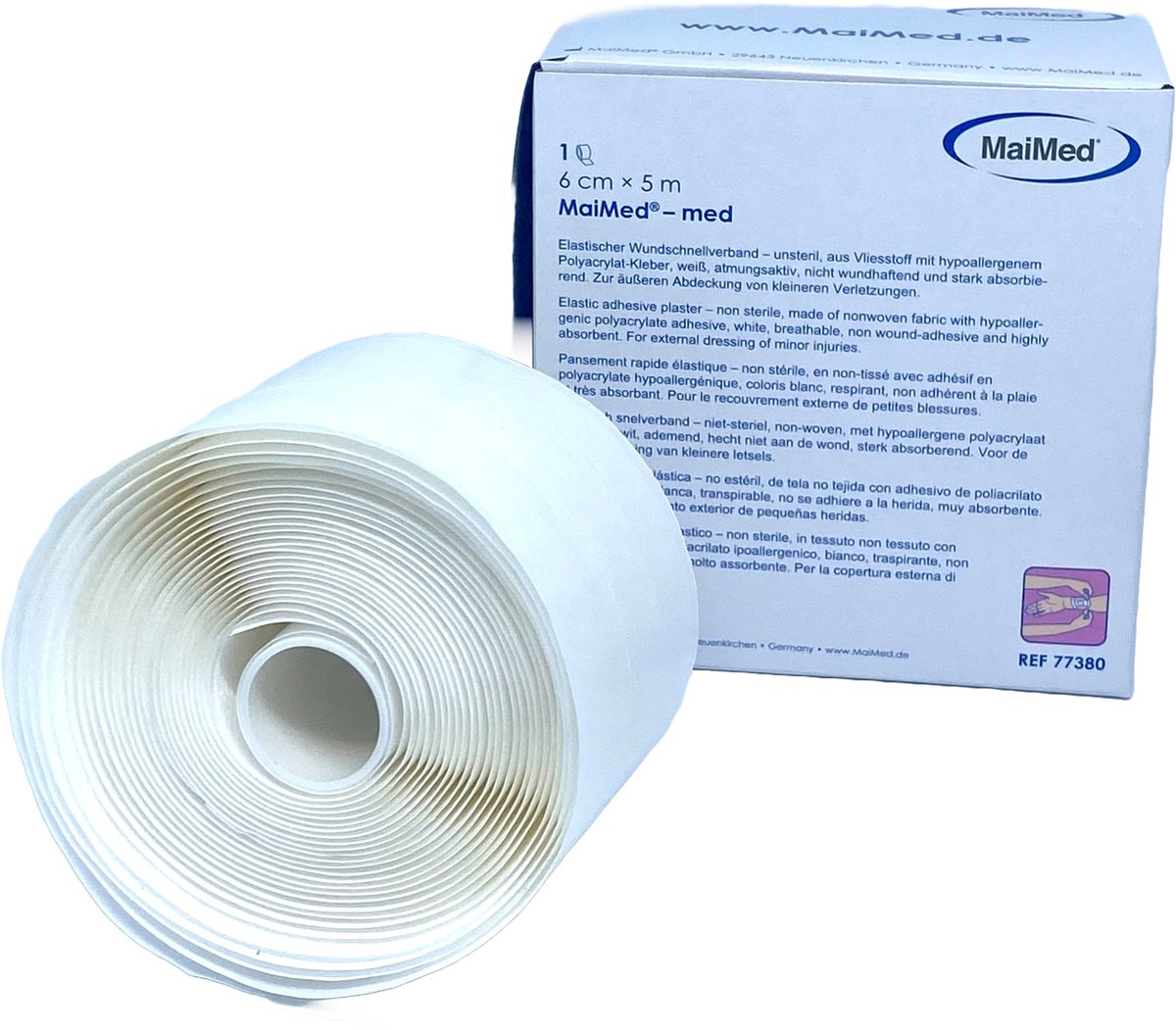 Goedkoopste non-woven pleister op rol - 6cm x 5m - Maimed