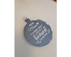 Kerstbal met gepersonaliseerde tekst - Because Mama is in heaven - Kerst - Gedenk kerstbal - Herdenken - Gemis - Kerstmis - zilver