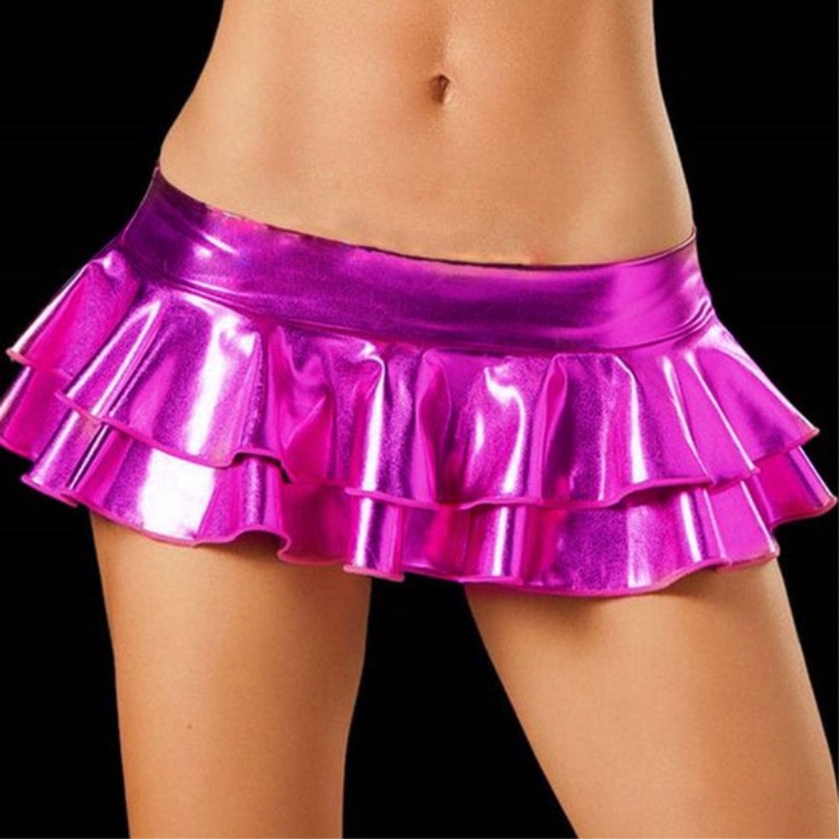 Goedkoopste Finnacle - Latex-Look Rokje - Sexy Minirok - Erotische Kleding - Roze - One Size