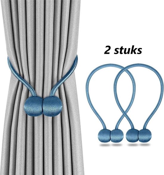 Luxe Gordijn Embrasse - Gordijn Houder - Magnetisch - Gordijn Accessoires - 2 Stuks - Blauw