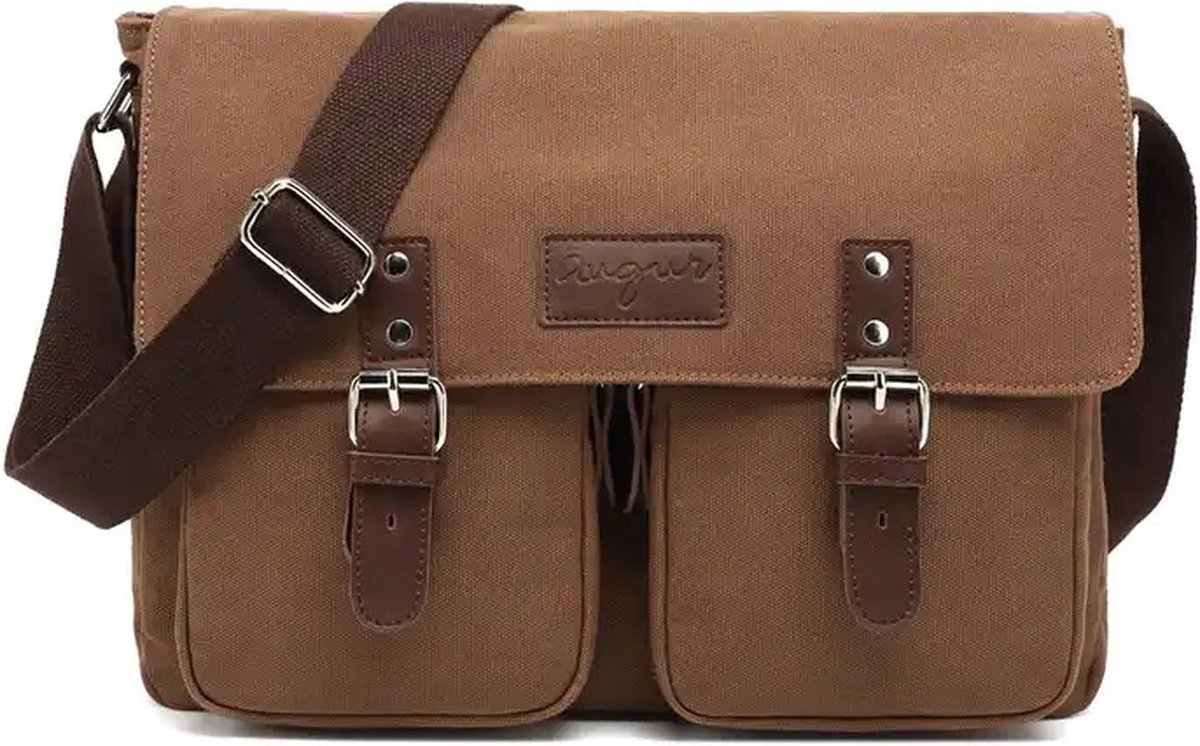 FANDARE Sling Bag Messenger Bag Schouderrugzak Crossbody Tas Kleine Sporttas Canvas, Kaki, Large