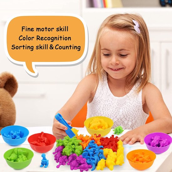Montessori sorteer Speelgoed vanaf 3 - 4 - 5 jaar, 36x stuks Wilde dieren tellen kleurherkenning speelgoed, motoriek speelgoed, educatief speelgoed, cadeau voor kinderen, meisjes en jongens - ‘Merkloos’’
