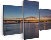 Artaza Canvas Schilderij Drieluik Waalbrug in Nijmegen - 180x120 - Groot - Foto Op Canvas - Canvas Print