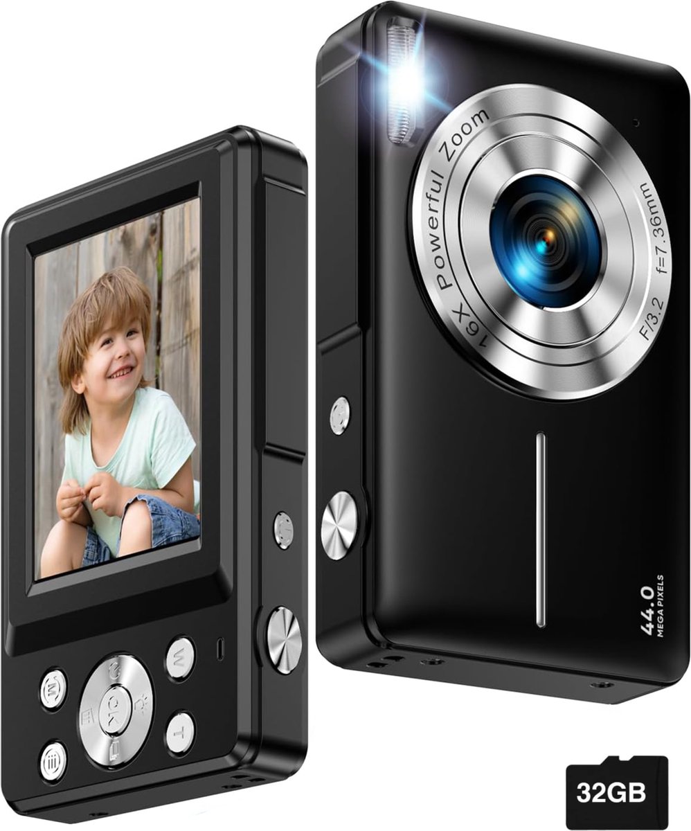 Sounix Kindercamera 1080P 44MP 16X Zoom Kindercamera Kinderspeelgoed