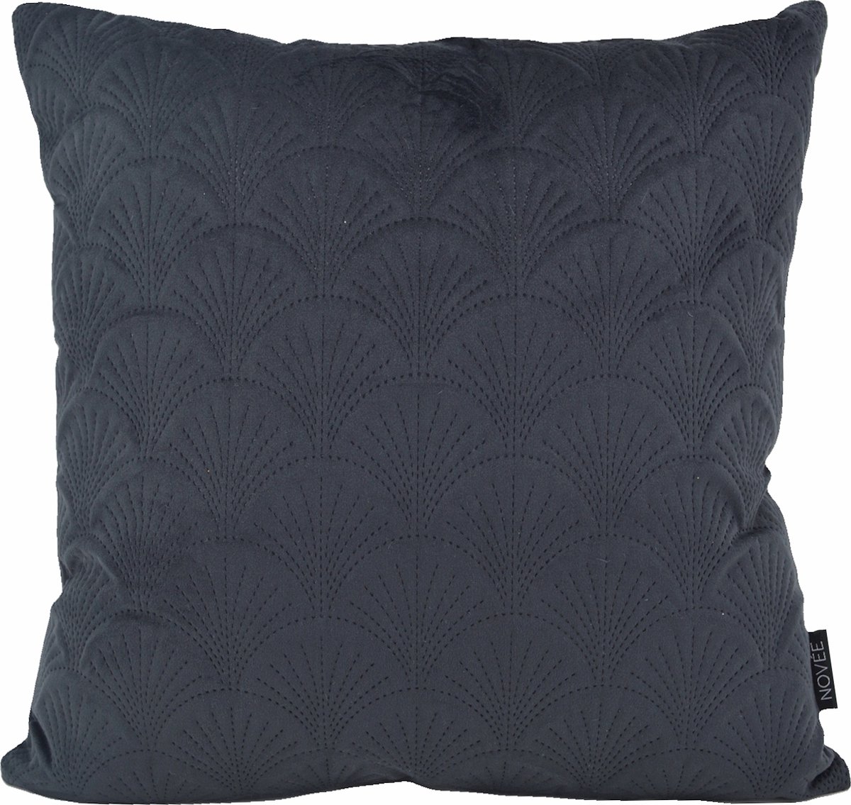 NOVÉE Velvet Shell Zwart Kussenhoes | Fluweel / Polyester | 45 x 45 cm