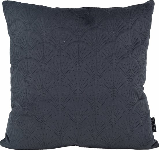 Velvet Shell Zwart Kussenhoes | Fluweel / Polyester | 45 x 45 cm