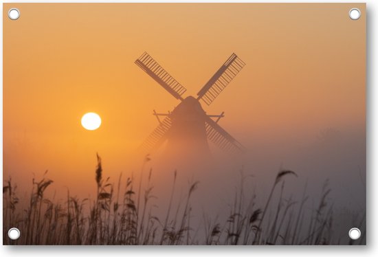 Dageraad bij de Kardinge Molen - Tuinposter