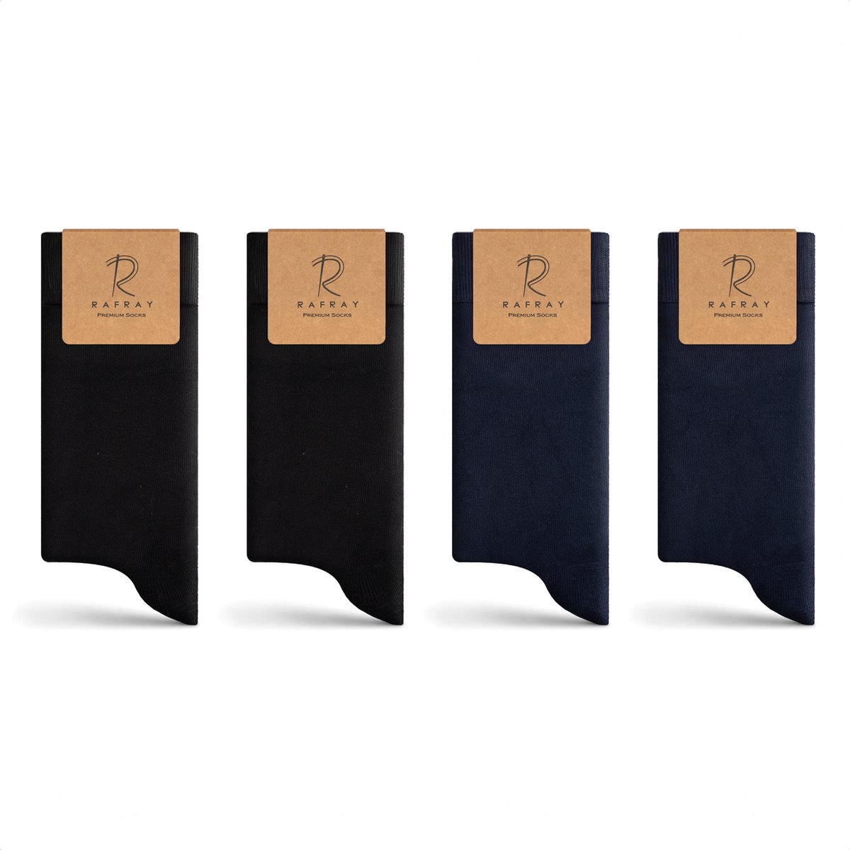 Rafray Socks - Premium Bamboe Sokken Gift box - Premium Bamboo Socks - Zwart & Blauw - 4 paar - Maat 40-44