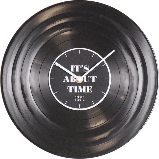 Housevitamin LP wandklok 'It's About Time'- Zwart/ Wit-29x4x29cm Klok