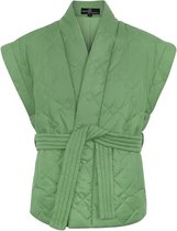 Dames Gilet - Groen - Maat S - Borduursel - Matchende riem