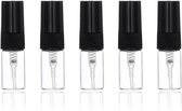 Mini Parfum Flesje | 5 stuks | Glazen navulbare verstuiver - glas - 2ml - zwart - navulbaar - parfum flesjes - spray flesje - leeg