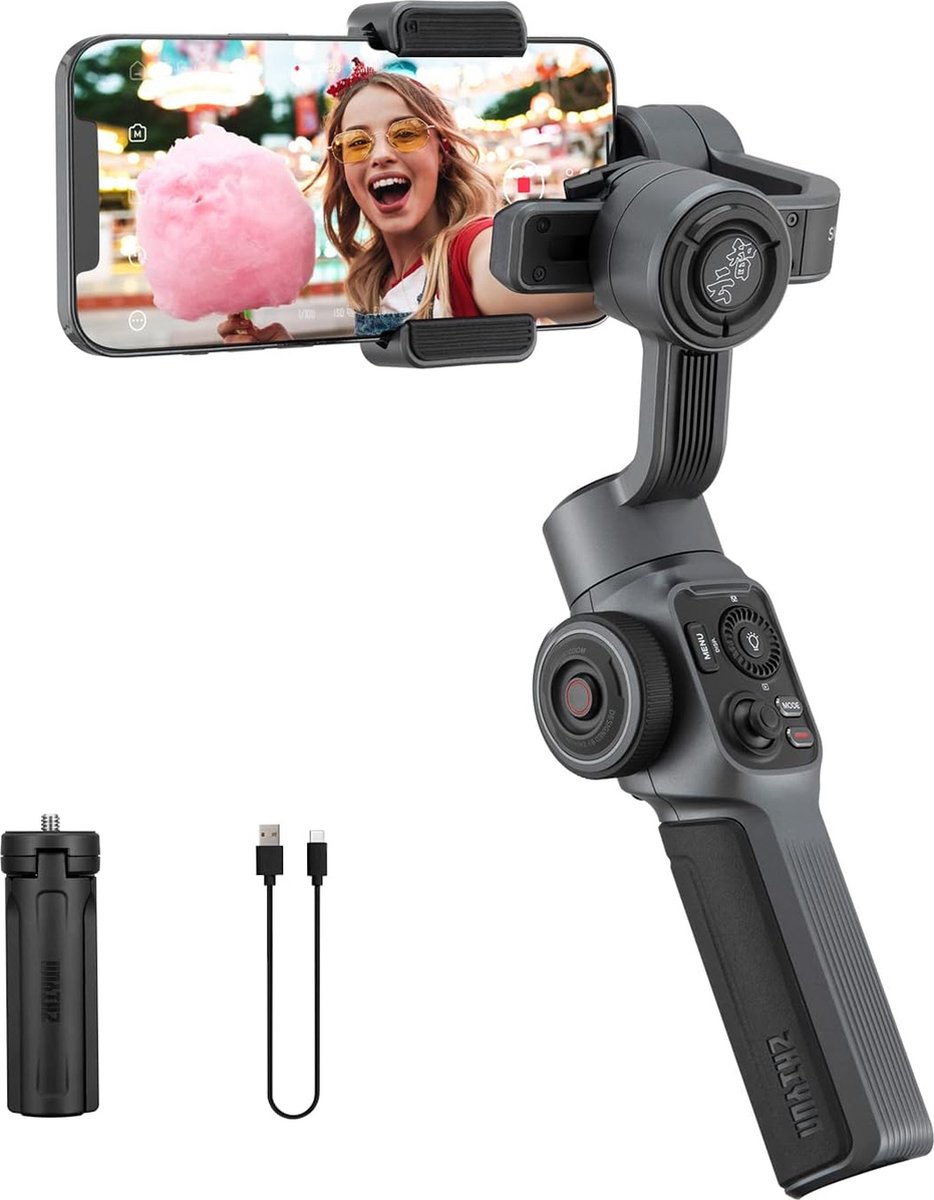 Officiële Smartphone Gimbal Stabilizer - Geavanceerde Stabilisator voor Instagram-waardige Video's - Speciale Modus - Draagbaar en Compact - Professionele Videografie Tool