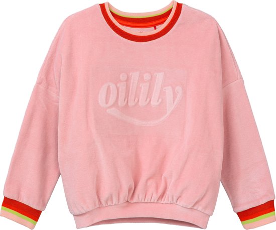 Hoft sweater 31 Solid sweat artwork 3D oilily logo Pink: 122/7yr