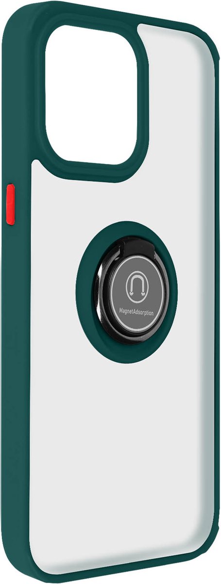 Avizar Hoes Geschikt voor iPhone 15 Pro Ondersteuningsring Ondersteuning, Groen