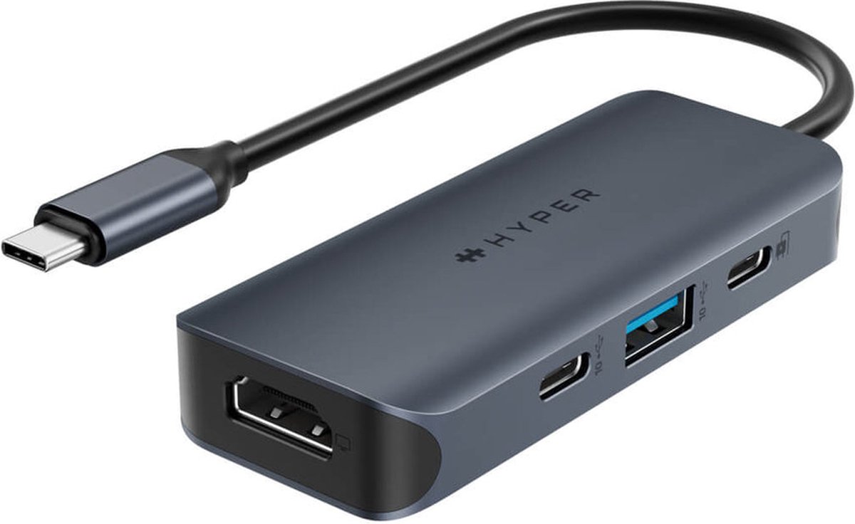 Hyper HyperDrive EcoSmart™ Gen.2 Universal USB-C 4-in-1 Hub w 100 W PD Power Pass-thru - Grijs